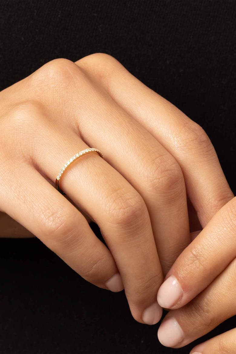 14K Gold Regal Diamond Stack Ring, Alternate, color, Yellow Gold