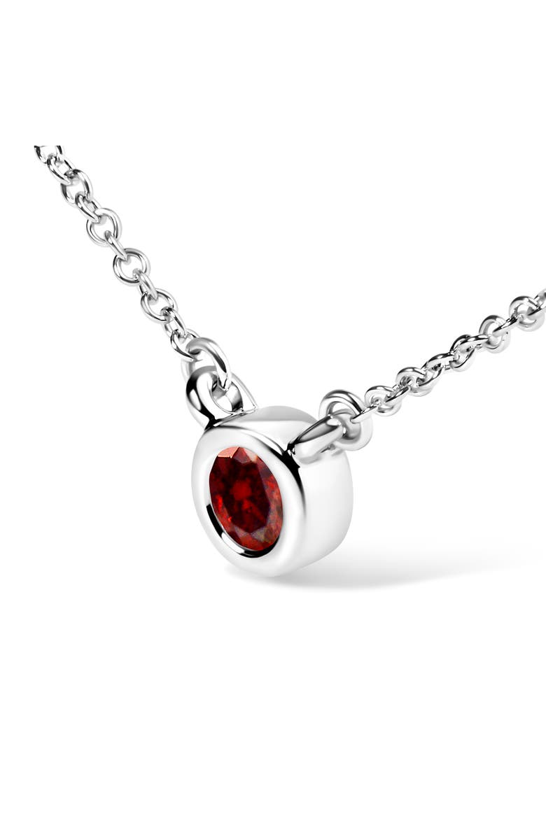 Haus of Brilliance 14K White Gold 1/2 Cttw Red Lab Grown Diamond Bezel-Set Solitaire Pendant Necklace, Alternate, color, White