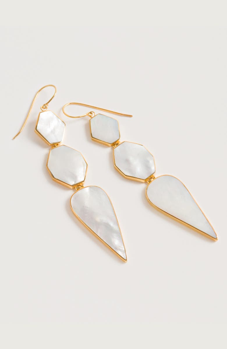 Freya Rose Warrioress Mother of Pearl Earring, Alternate, color, Gold