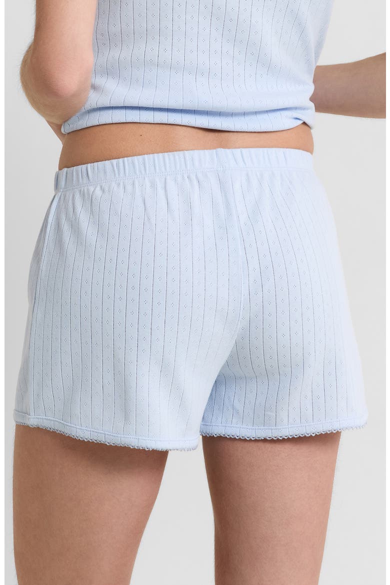 Katell Pointelle Cotton Pajama Shorts, Alternate, color, AZURE BLUE