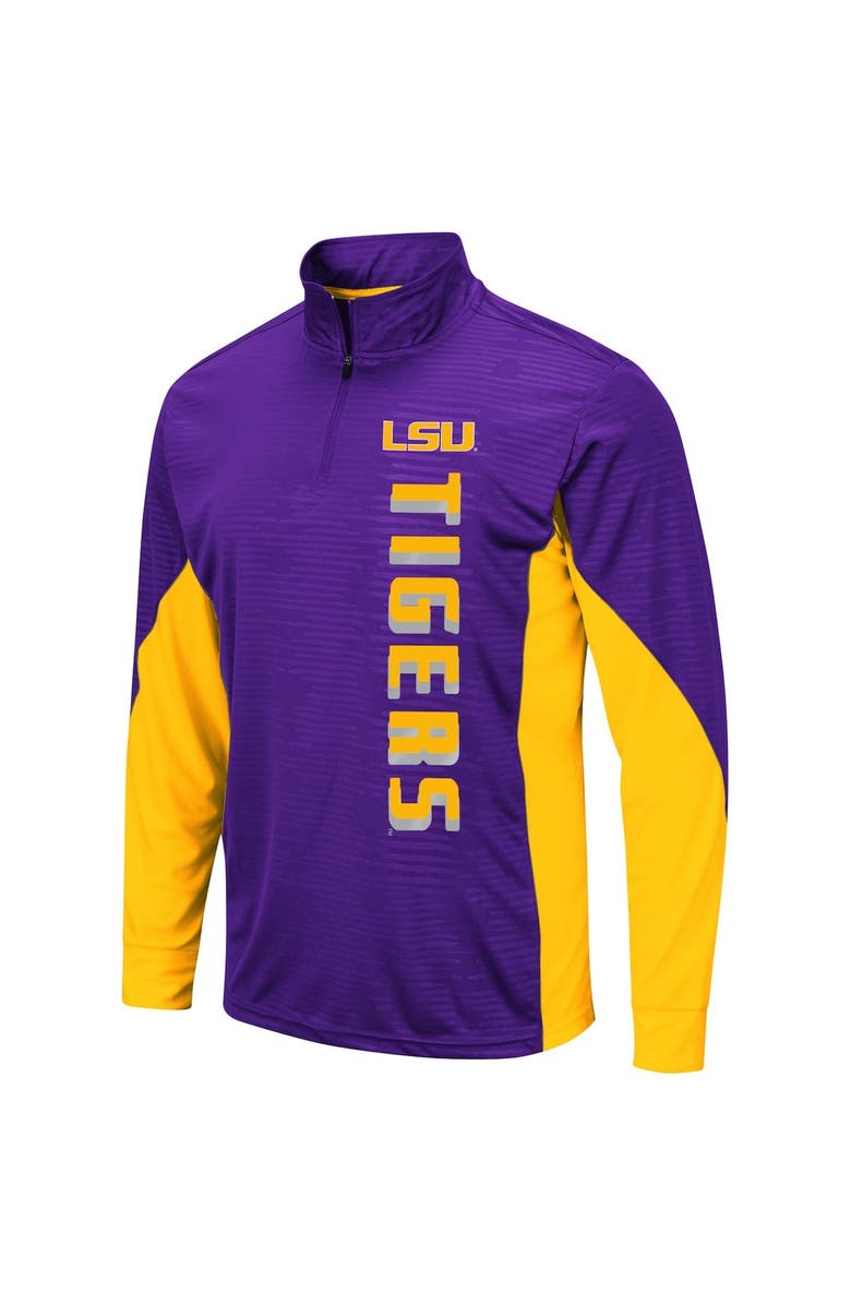 COLOSSEUM Men's Colosseum Purple LSU Tigers Bart Windshirt Quarter-Zip Pullover Jacket, Alternate, color, 