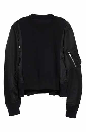 Sacai Mixed Media Short Sleeve Sweater | Nordstrom Sacai Mixed Media Short Sleeve Sweater | Nordstrom