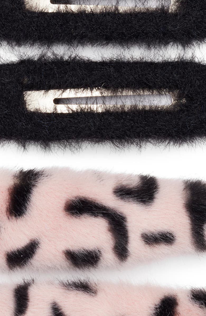 Rainbow Unicorn Birthday Surprise 4-Pack Fuzzy Barrettes, Alternate, color,