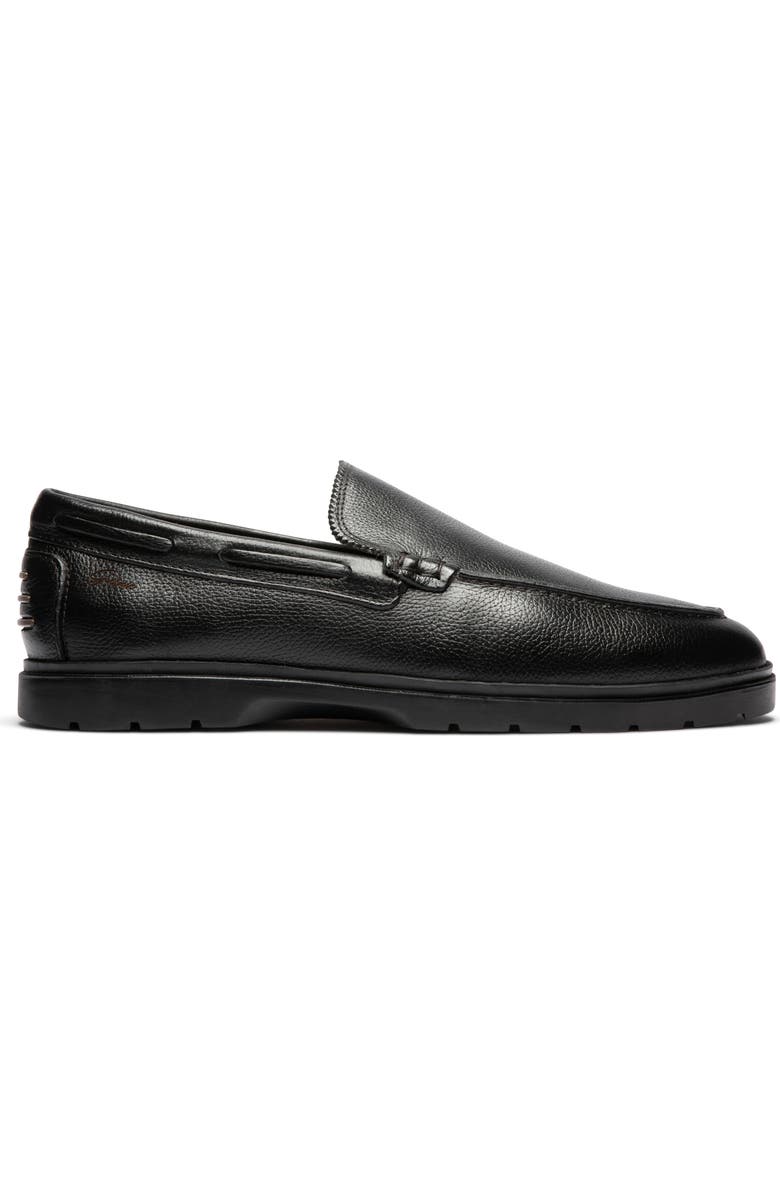 Gernie Venetian Driving Loafer, Alternate, color, Black Grainy