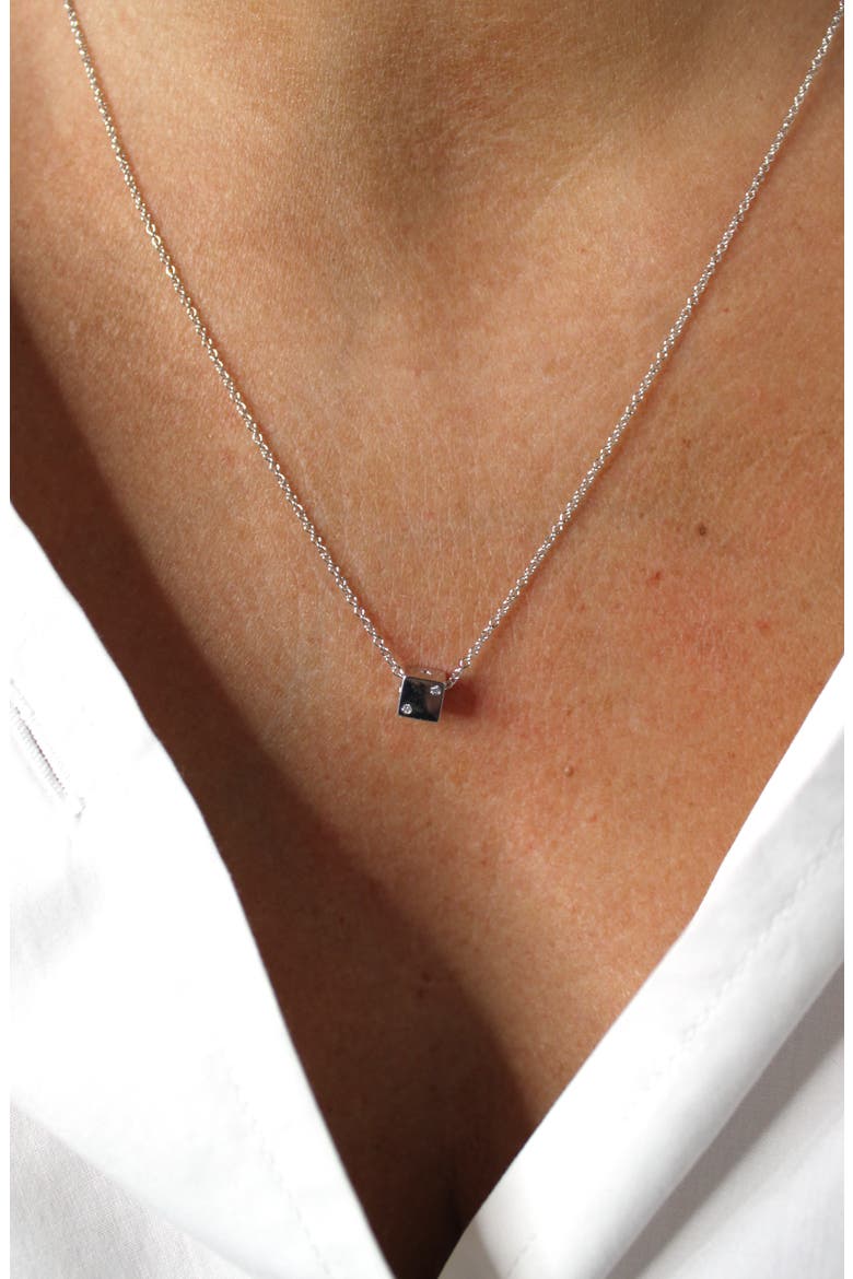 Bead Party Diamond Dice Bead Necklace in Sterling Silver, Alternate, color, SILVER