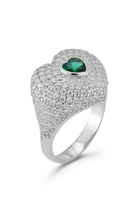 Pavé Heart Signet Ring