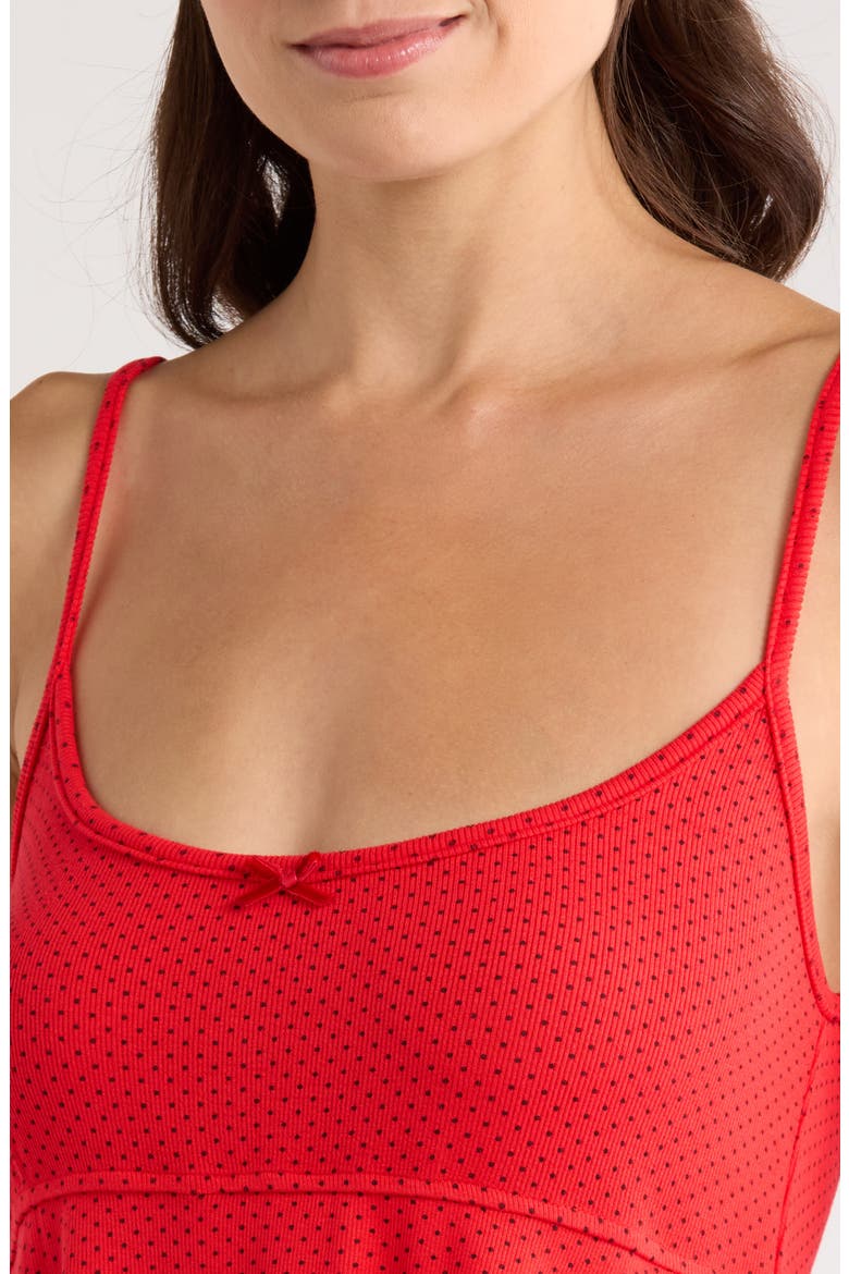 Print Babydoll Chemise, Alternate, color, SCARLETT DOT