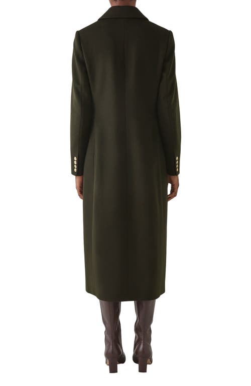 Lk Bennett Natalia Fitted Double Breasted Wool Coat In Green