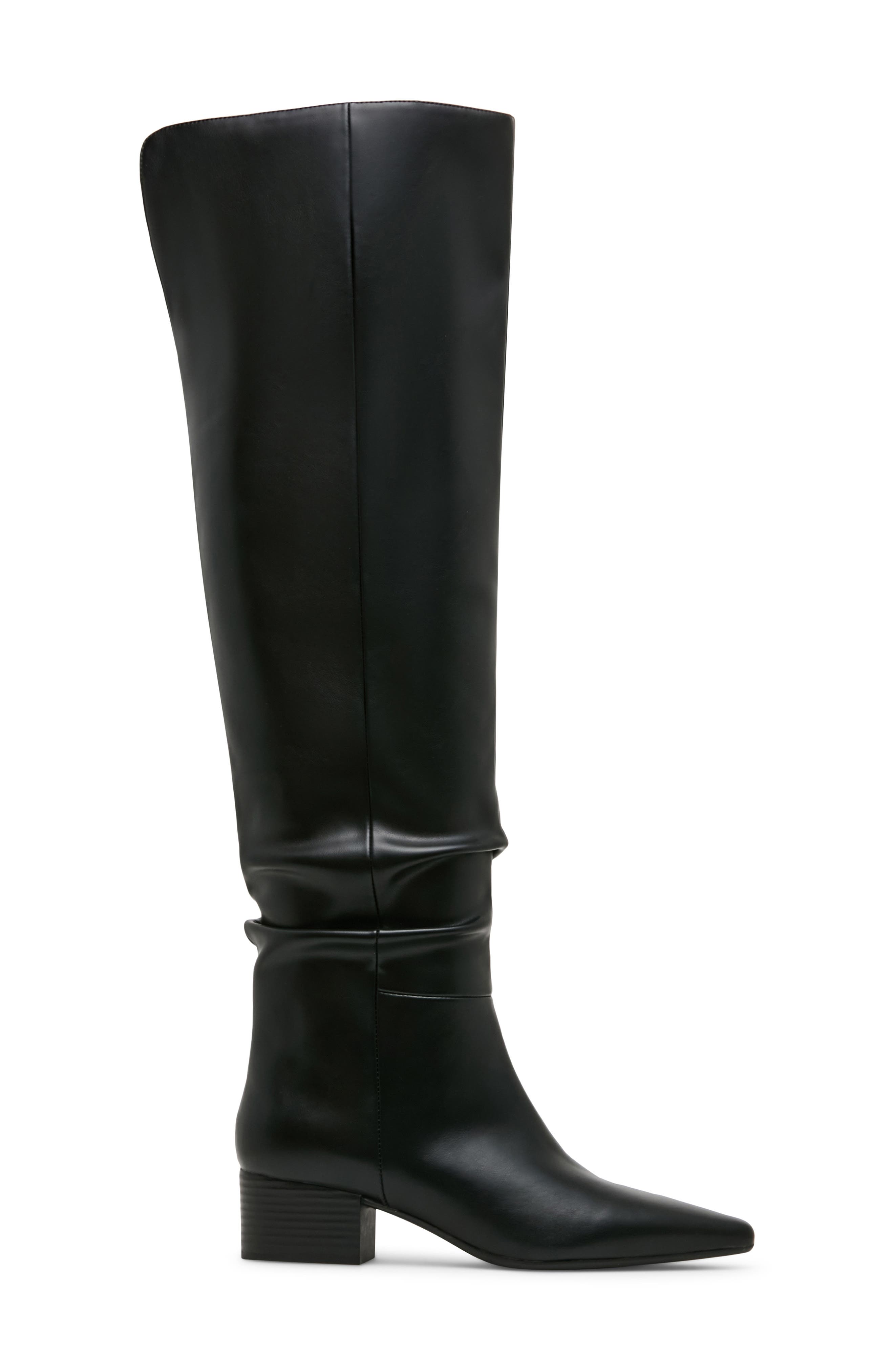 Elite Over the Knee Faux Leather Boot, Alternate, color, BLACK PARIS
