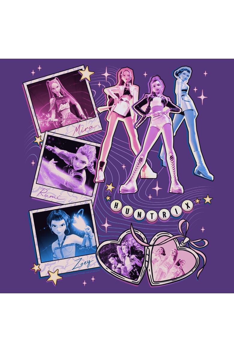 Men's Huntrix Cute Instant Film Portrait T-Shirt, Alternate, color, Purple