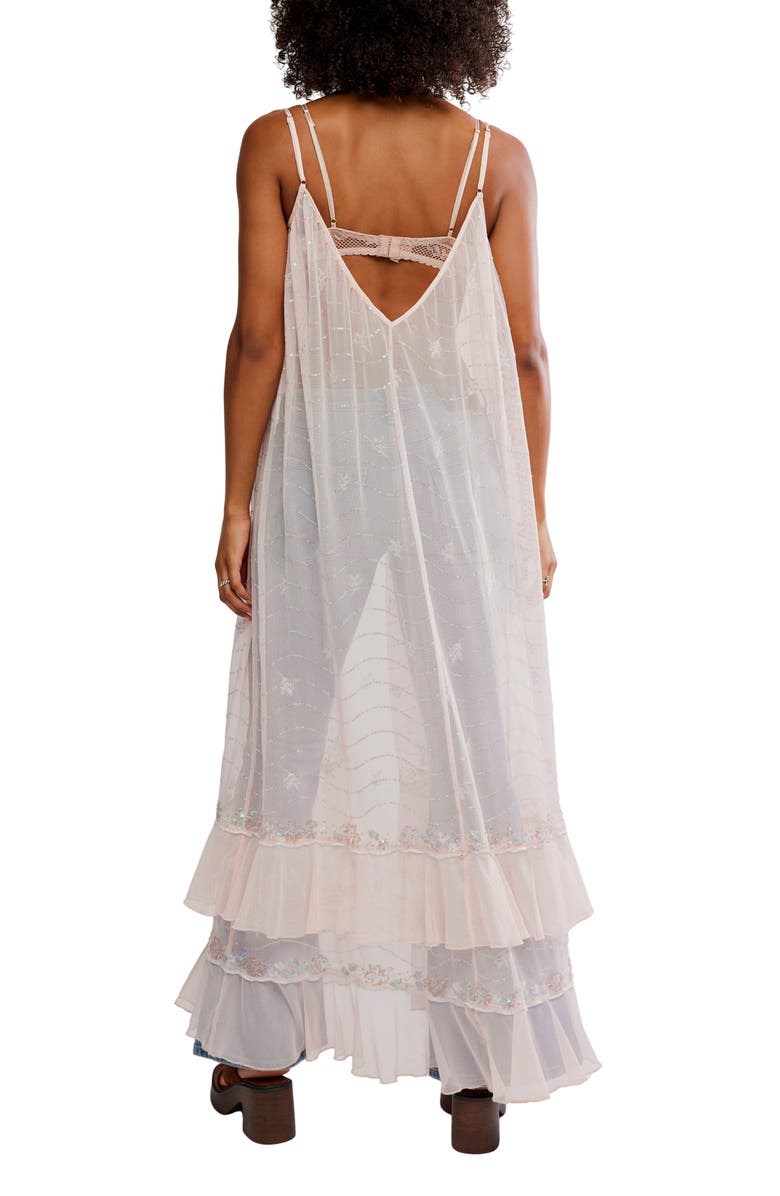 Free People Star of the Show Sequin Mesh Nightgown, Alternate, color, Peach Dust