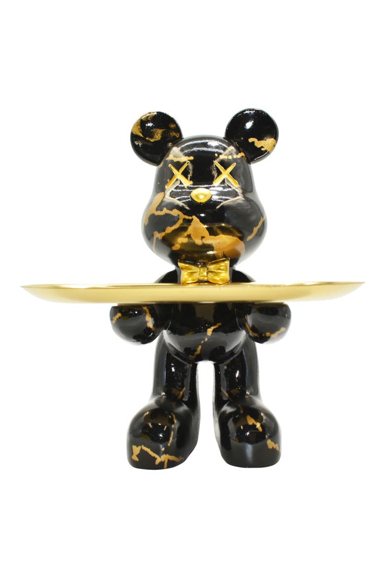 Butler Mouse with Tray Sculpture, Main, color, BLACK MARBLE