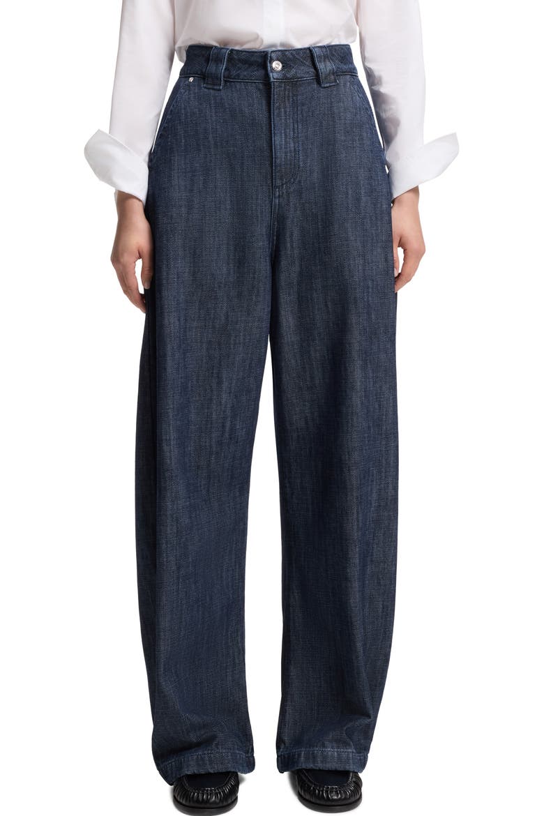Seasonal Barrel Leg Jeans, Main, color, DARK DENIM
