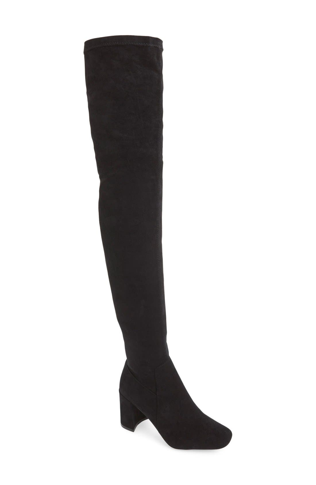 'Cienega' Over the Knee Boot, Main, color, BLACK SUEDE