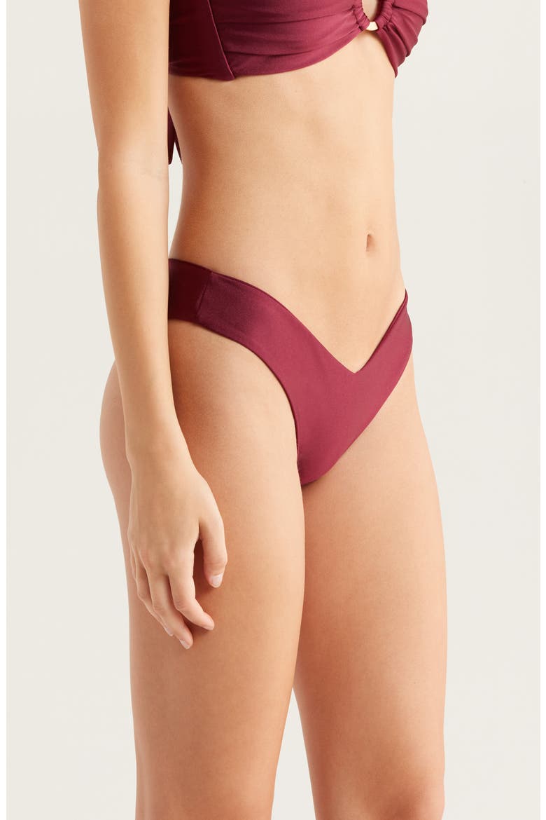 V-Cut Bikini Bottoms, Alternate, color, SANGRIA