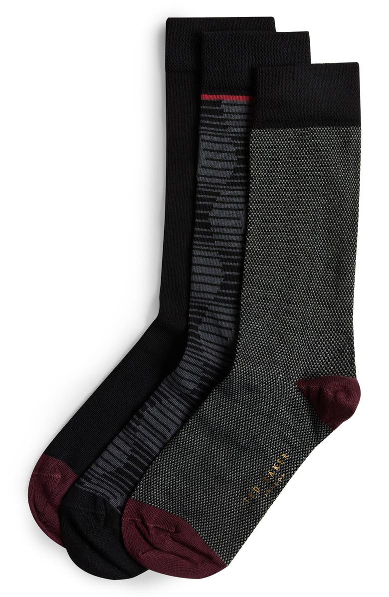 Ted Baker London Assorted 3-Pack Hoptoit Dress Socks Gift Box, Main, color, 