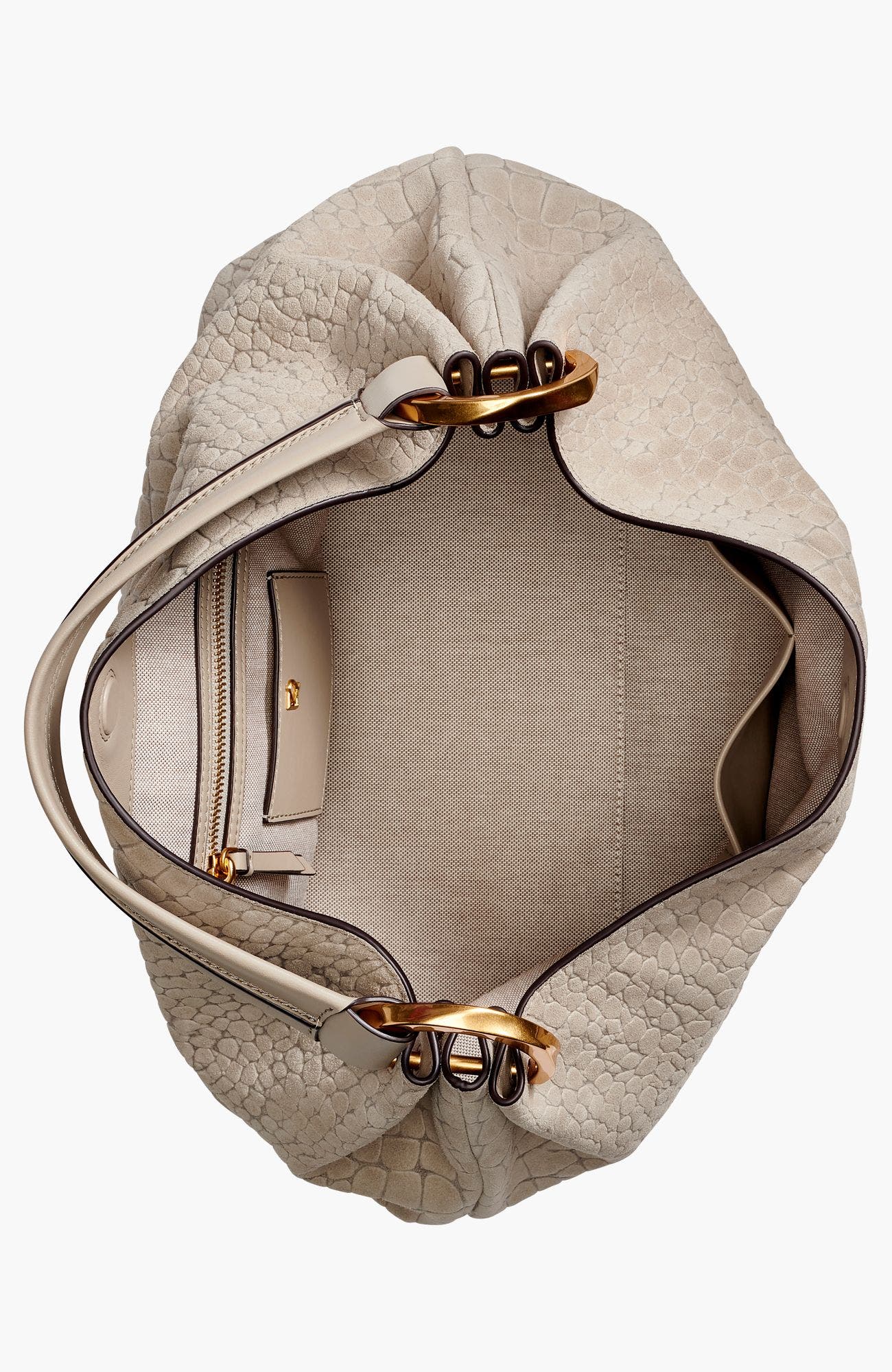 Glenwood Croc-Effect Suede Shoulder Bag, Alternate, color, Moth