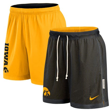 Men
s Nike Black/Gold Iowa Hawkeyes Courtside Standard Issue Dri-FIT Reversible Shorts