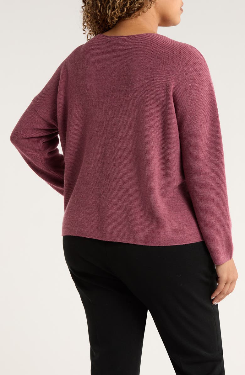 Eileen Fisher Crewneck Wool Sweater, Alternate, color, Tea Rose