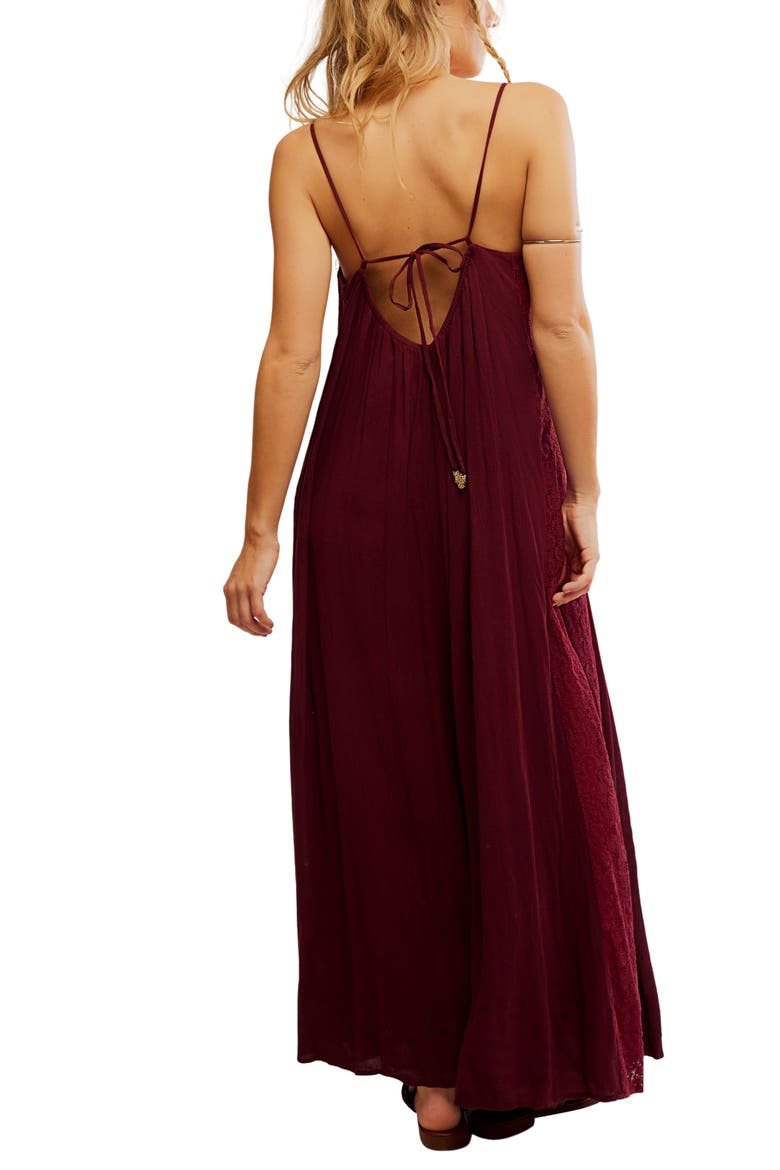 Trail of Flowers Maxi Sundress, Alternate, color, MAROON