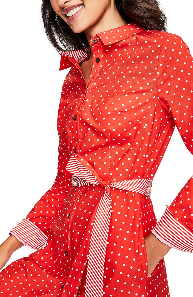 Boden Posy Cotton Shirtdress, Alternate, color,
