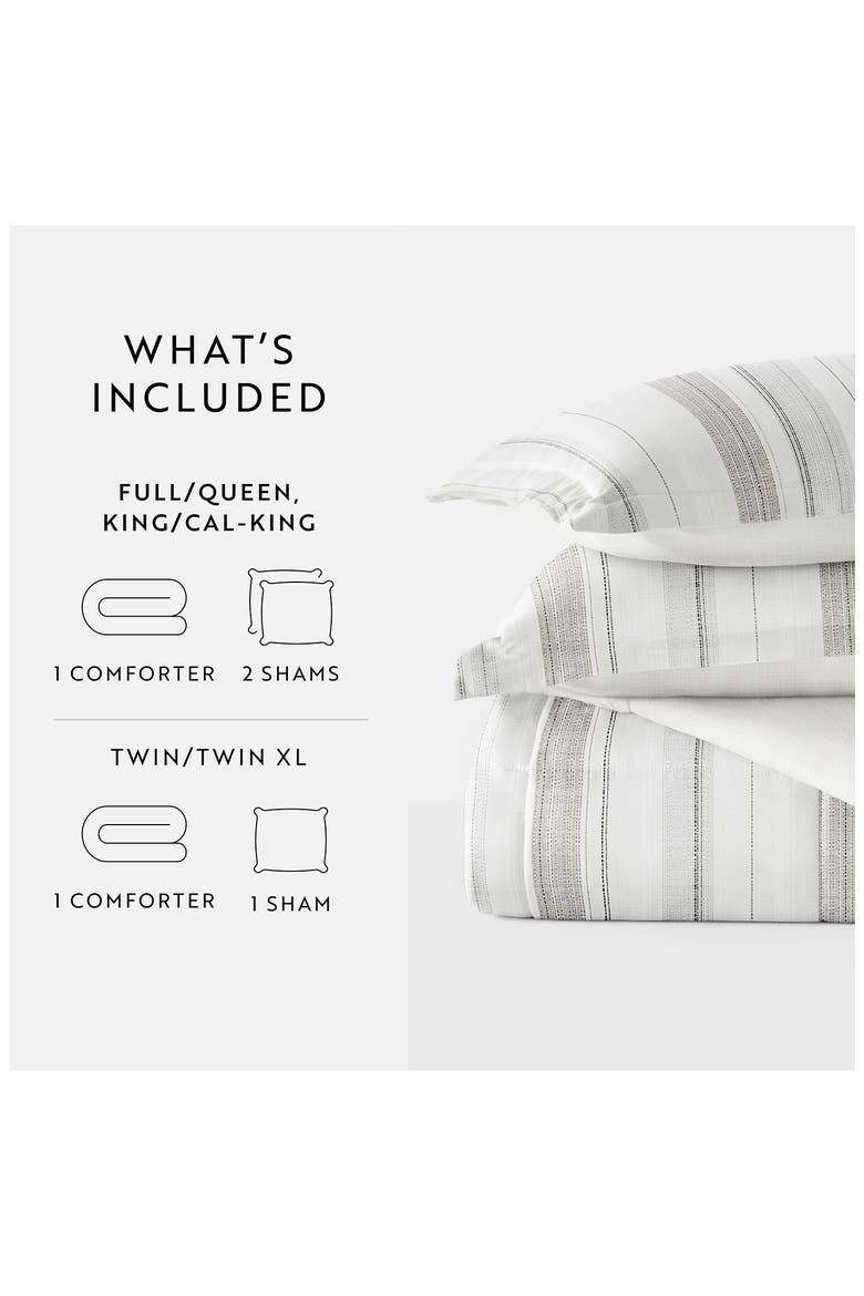 Vintage Stripe Reversible 3-Piece Comforter Set, Alternate, color, DUNE