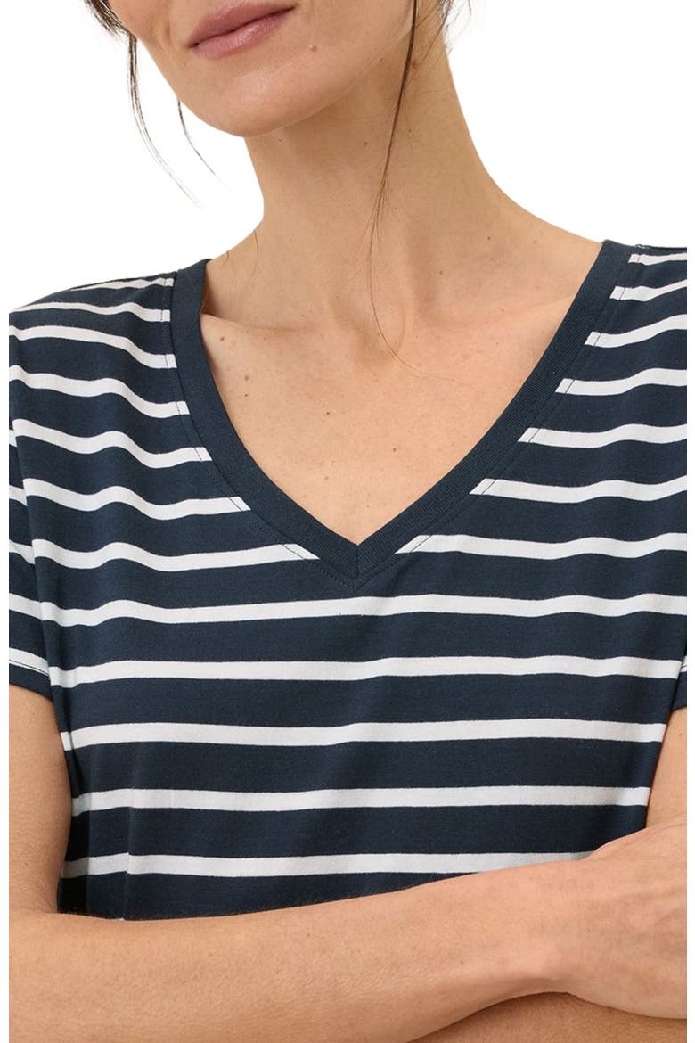 Organic Cotton Softspun V-Neck Tee, Alternate, color, Monterey Stripe