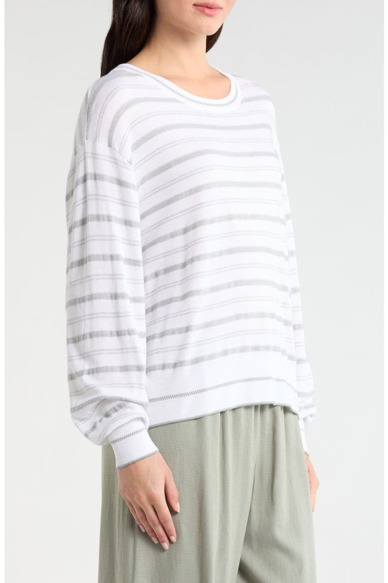 Finn Stripe Sweater, Alternate, color, EUCALYPTUS GREEN/ WHITE