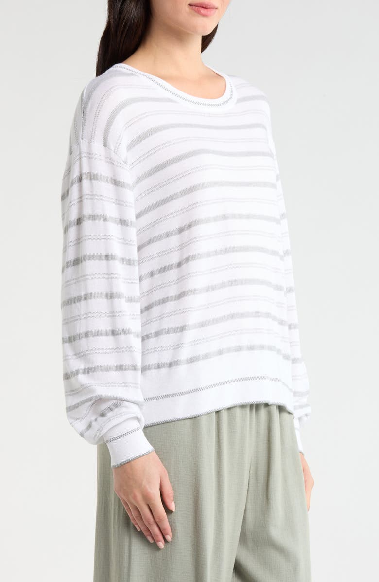 Splendid Finn Stripe Sweater, Alternate, color, Eucalyptus Green/ White