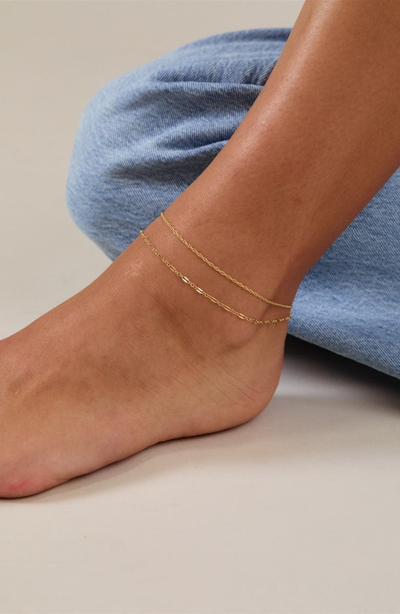 Set & Stones Quincy Anklet, Alternate, color, Gold