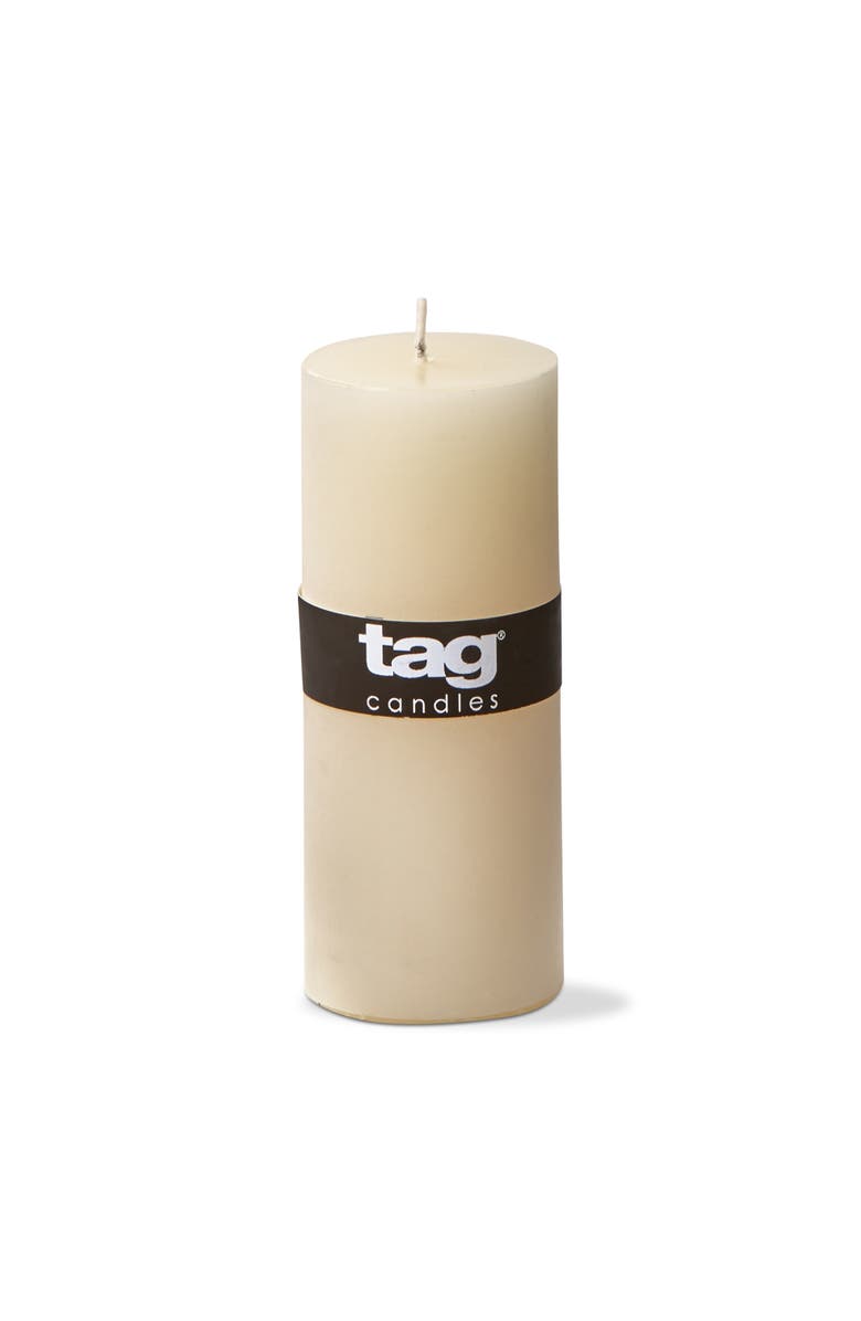 tag Ivory Pillar Candles Unscented Drip-Free Long Burning Set of 6, Alternate, color, Beige