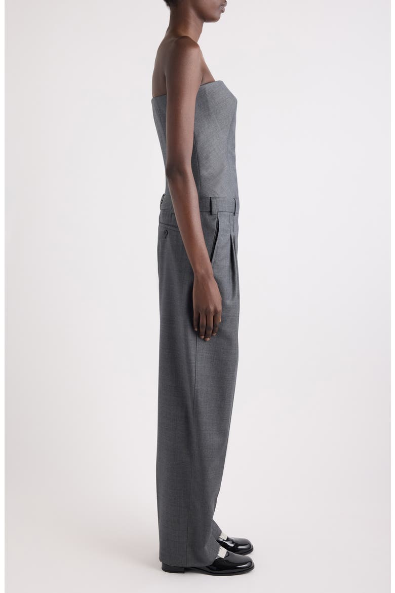 Tailored Wool Bustier Jumpsuit, Alternate, color, 067-GREY MIX