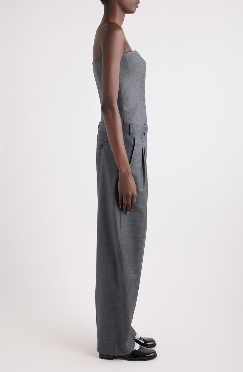 Givenchy Tailored Wool Bustier Jumpsuit, Alternate, color, 067-Grey Mix