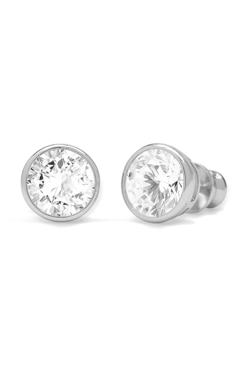 Baroness Cubic Zirconia Stud Earrings, Main, color, SILVER-WHITE