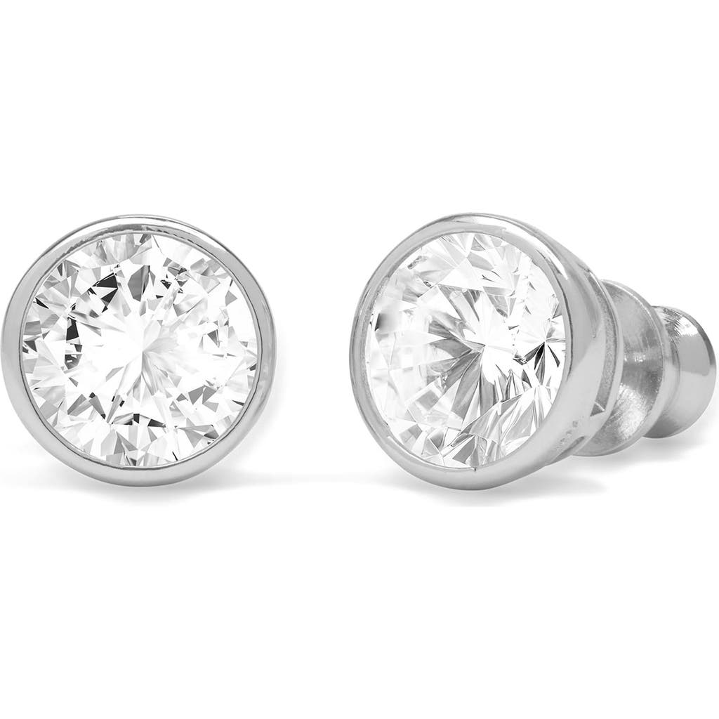 Melinda Maria Baroness Cubic Zirconia Stud Earrings In Silverhite