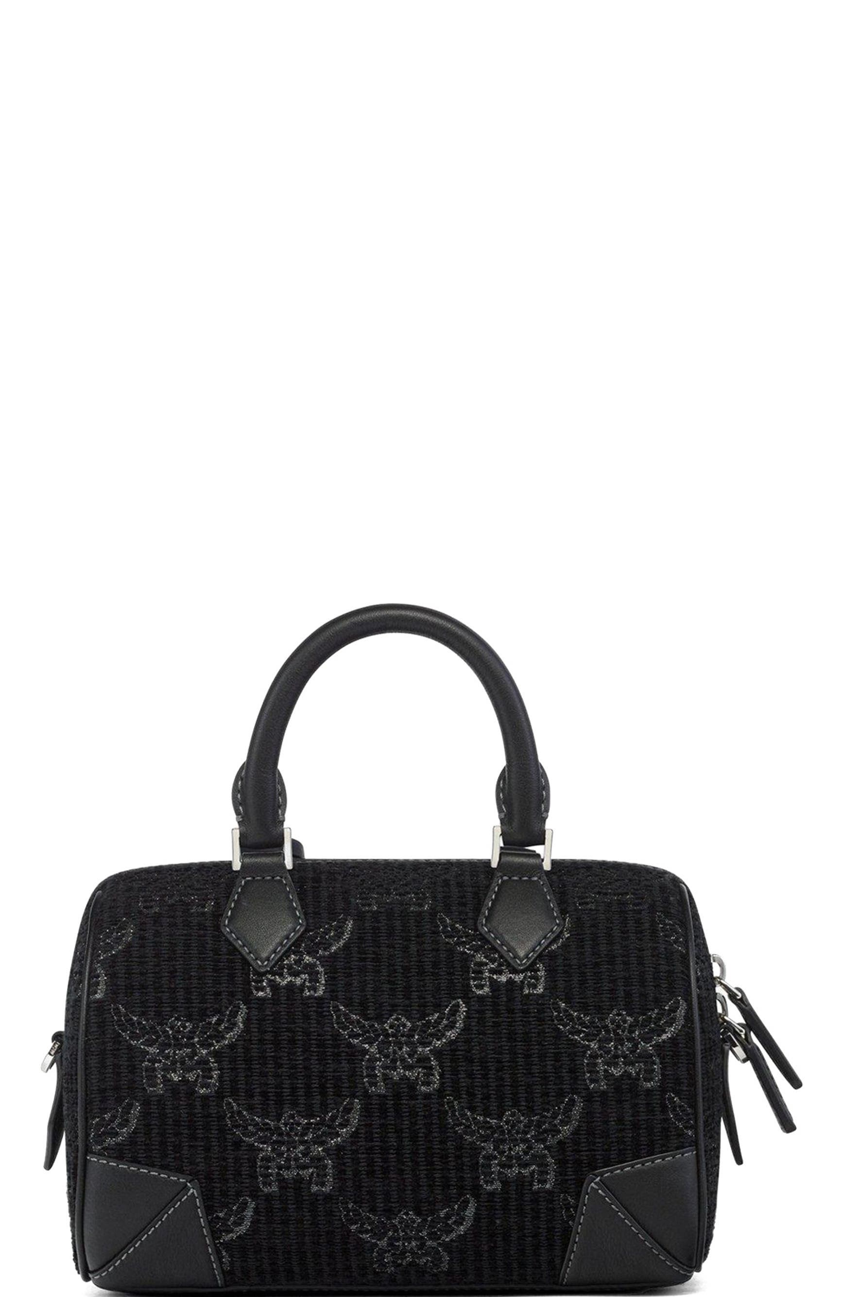 MCM Small Ella Boston Bag in Lauretos Lurex Jacquard, Alternate, color, 