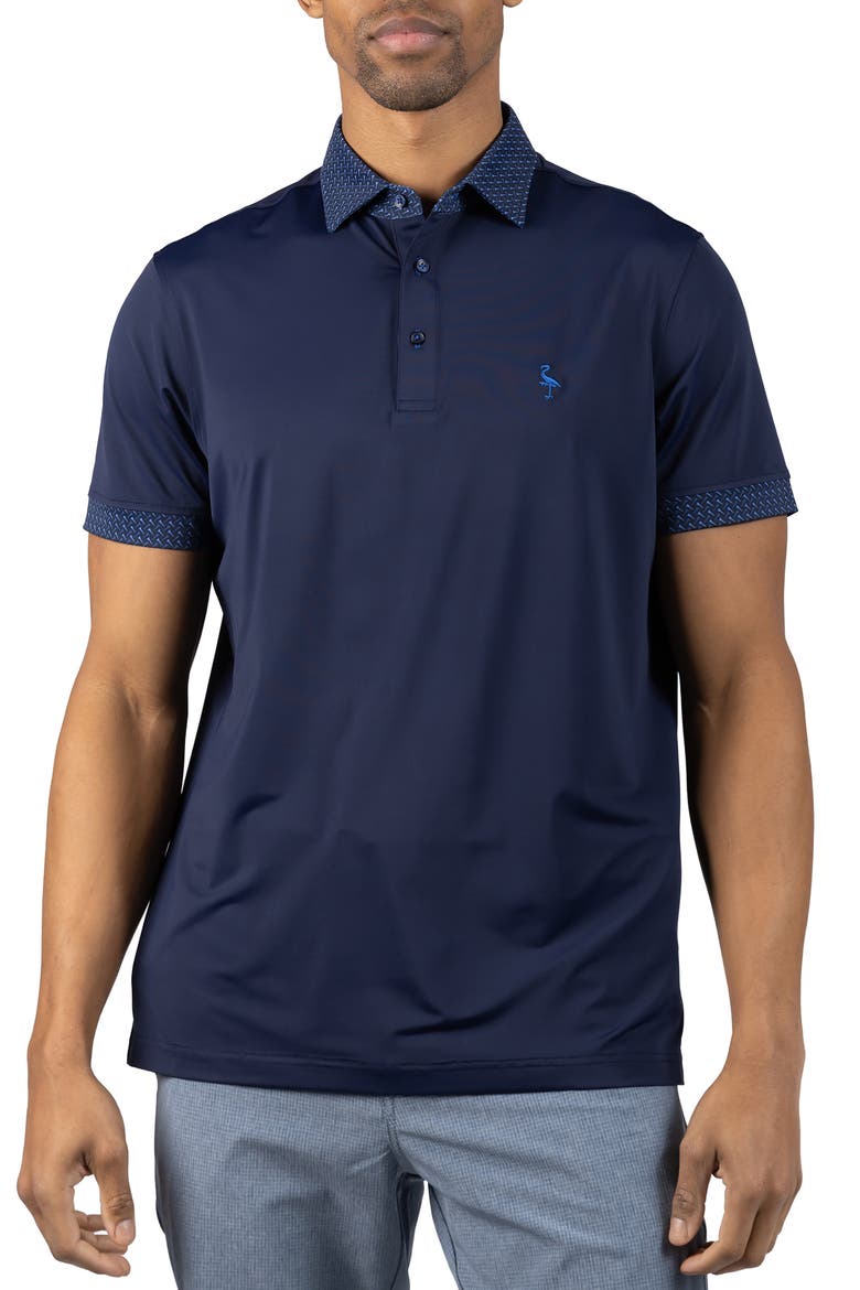 Micro Perforated Performance Polo, Main, color, NAVY