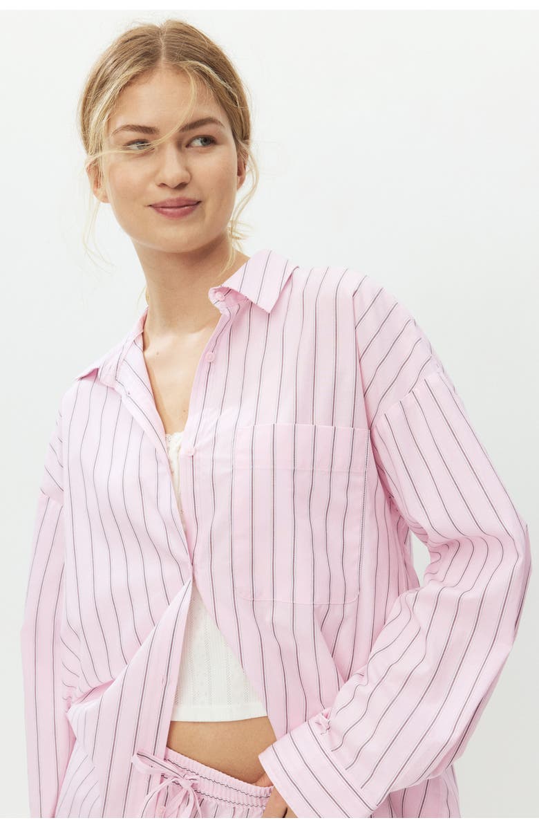 H&M Cotton Pyjamas, Alternate, color, Light Pink/Striped