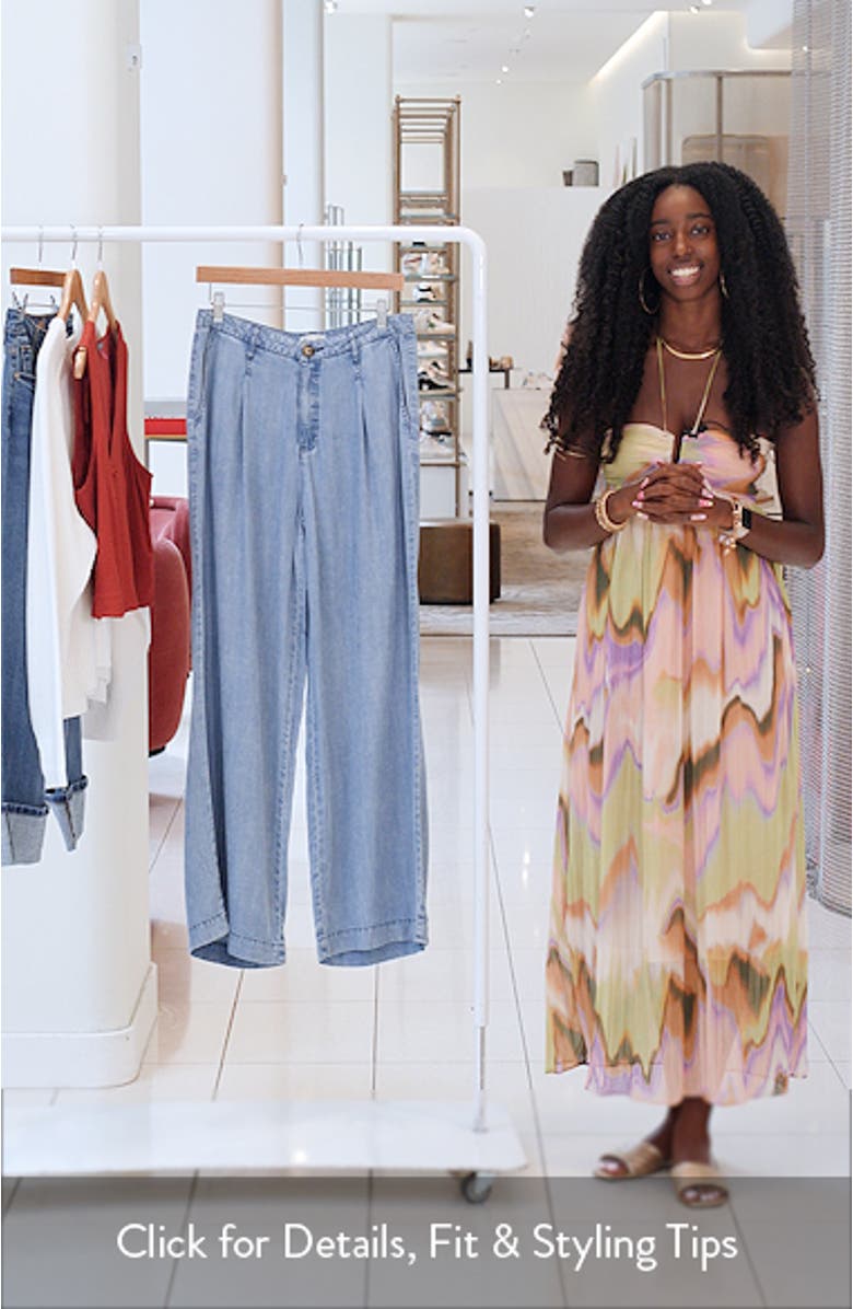 Chill Pleated Mid Rise Wide Leg Jeans, sales video thumbnail