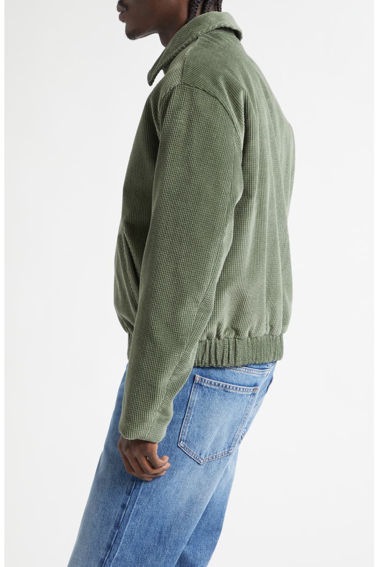 Cotton Waffle Cord Bomber Jacket, Alternate, color, CYPRESS