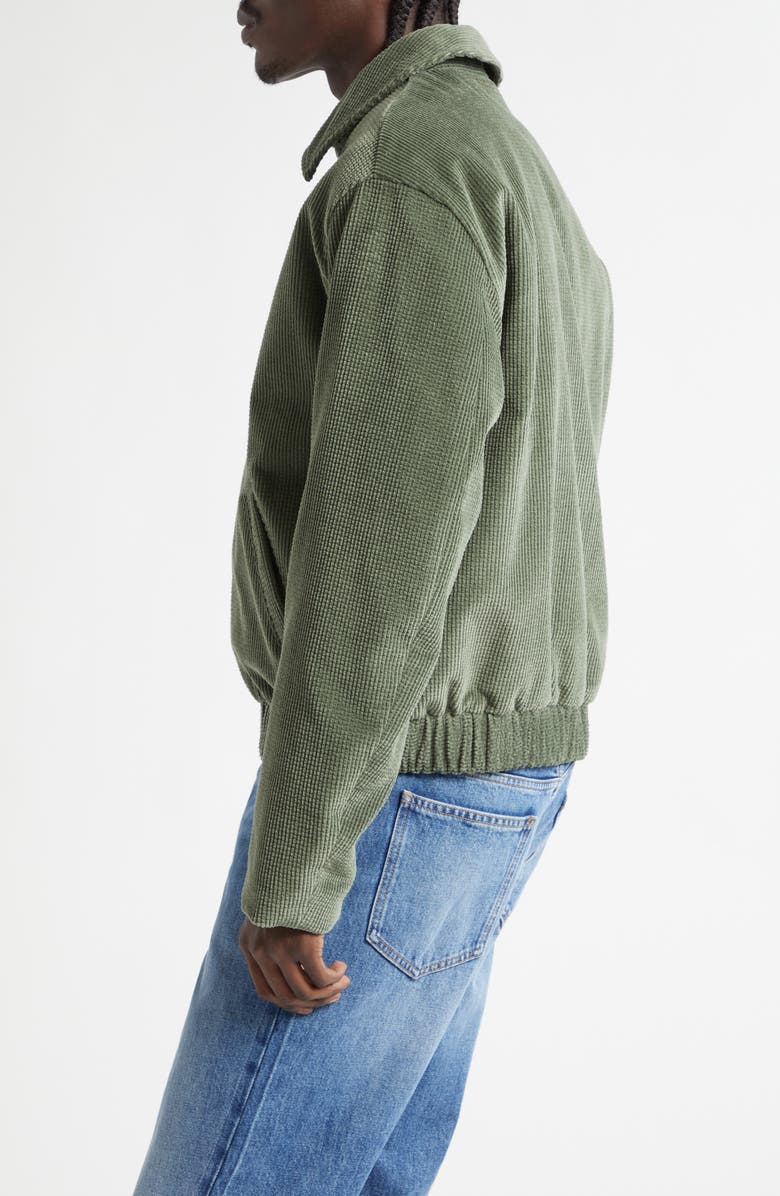 The Elder Statesman Cotton Waffle Cord Bomber Jacket, Alternate, color, Cypress