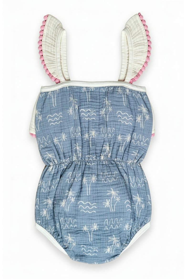 Willa Cotton Bubble Romper, Alternate, color, Denim Blue