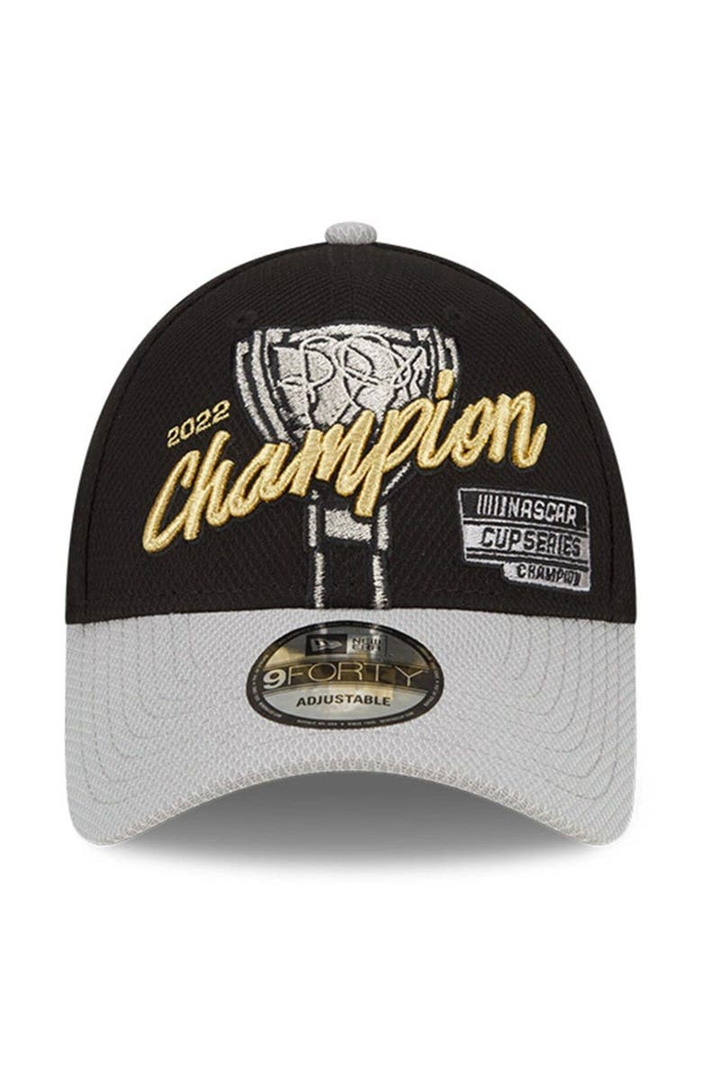 New Era Men's New Era Black/Gray Joey Logano 2022 NASCAR Cup Series Champion Victory Lane 9FORTY Adjustable Hat, Alternate, color, 