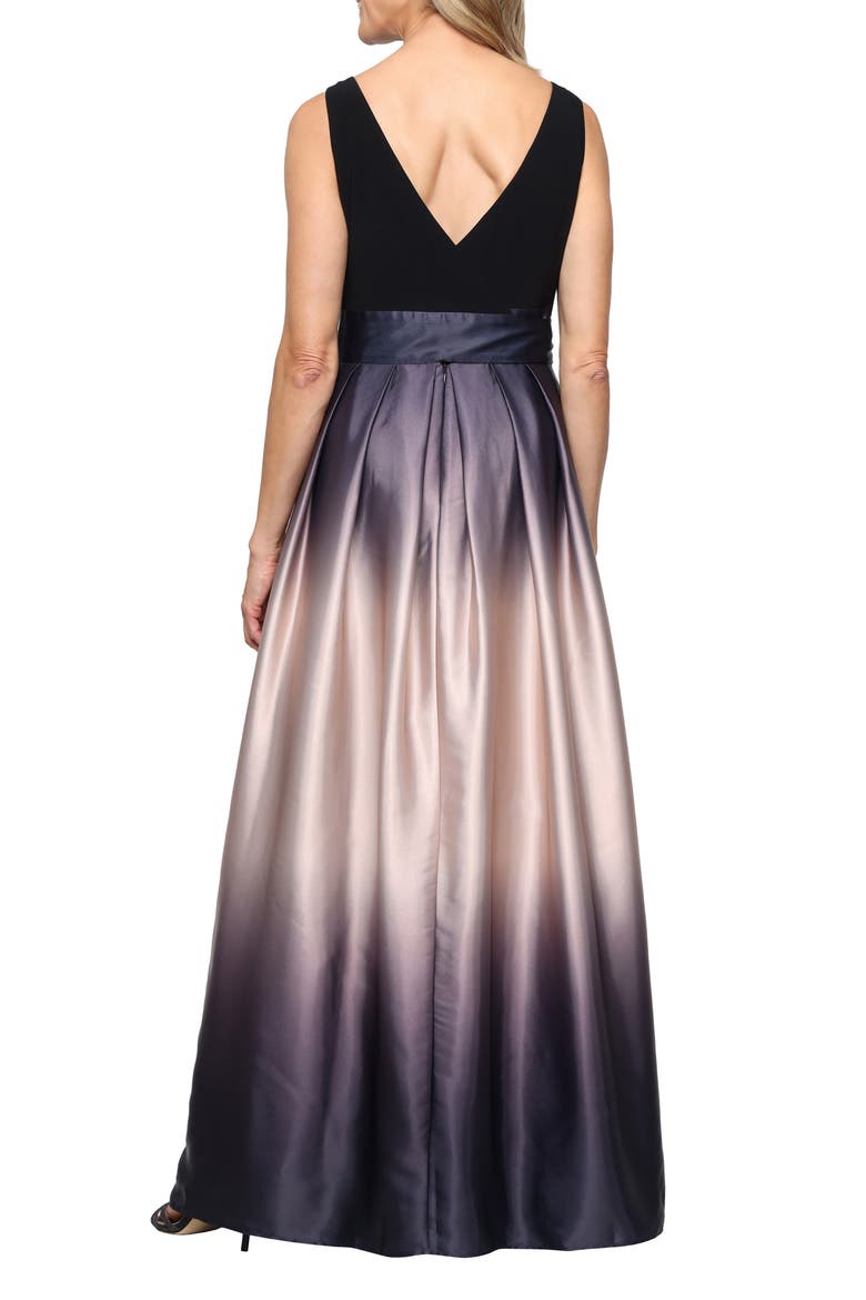SLNY Ombre Satin Gown, Alternate, color, BLK/CHA