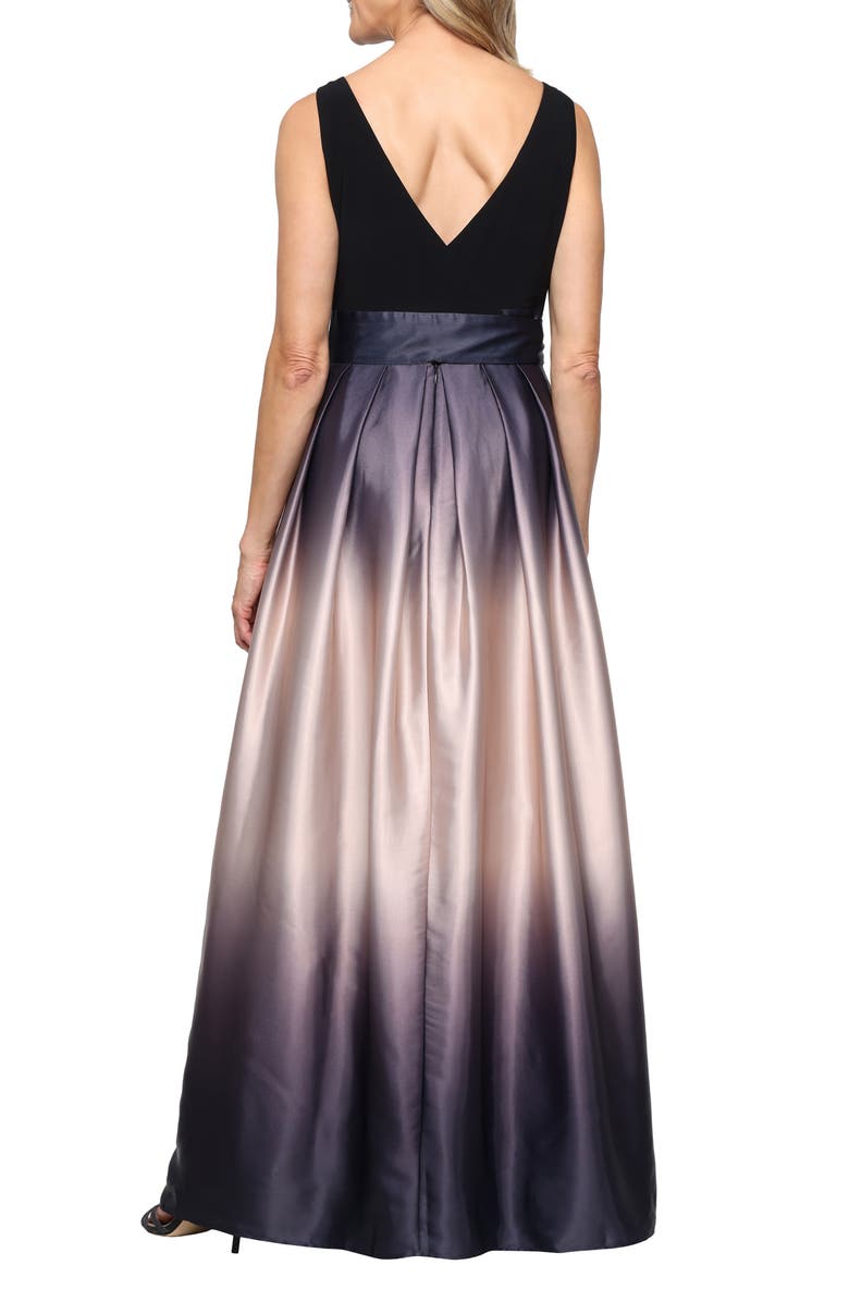 SL FASHIONS SLNY Ombre Satin Gown, Alternate, color, Black/ Champagne