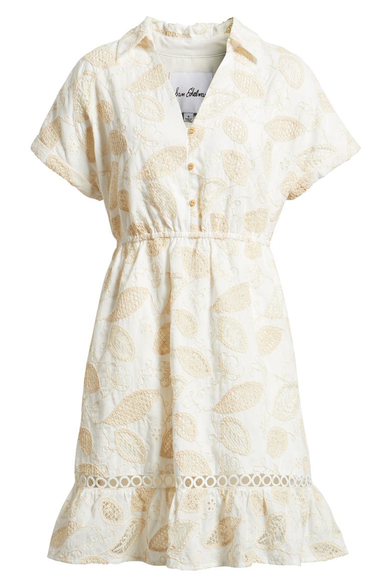 Embroidered Cotton Shirtdress, Alternate, color, IVORY
