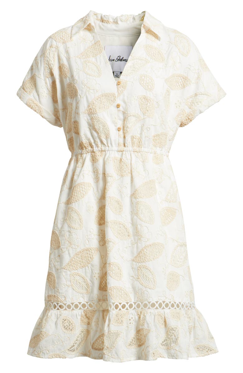 Sam Edelman Embroidered Cotton Shirtdress, Alternate, color, Ivory