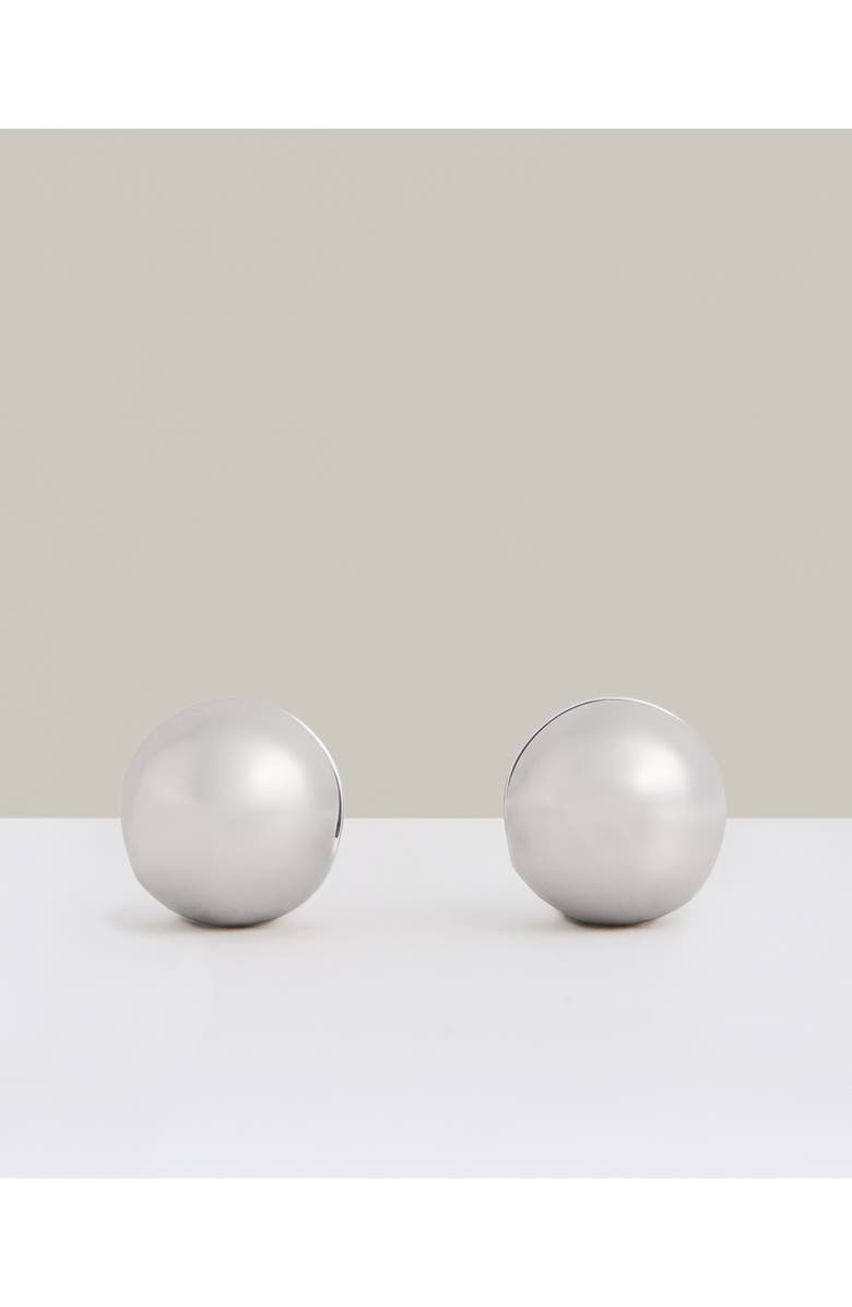 Reiss Pollie Polished Ball Huggie Hoop Earrings, Alternate, color, Silver Tone