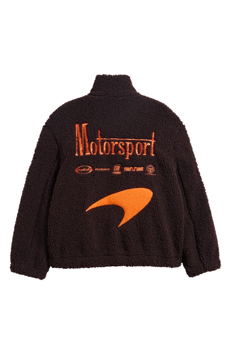 Reiss Mach Graphic High Pile Fleece Jacket, Alternate, color, Chocolate Brown