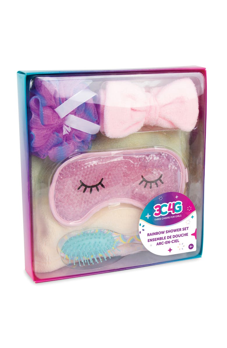 Three Cheers For Girls 3C4G Rainbow Shower Set 5 Piece Set, Make It Real,Ages 6+, Main, color, Multicolored